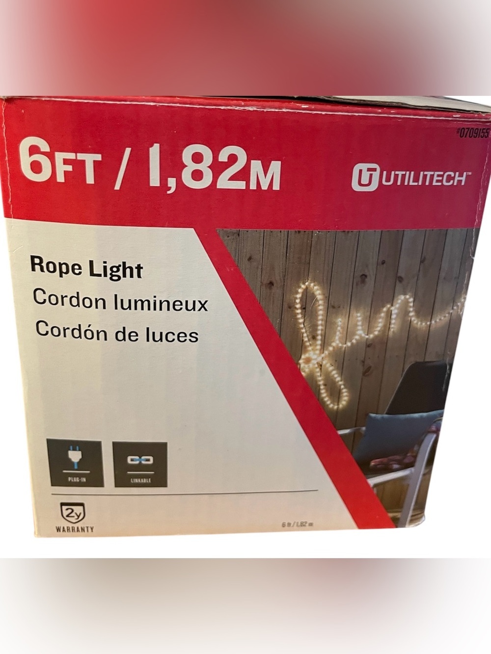Warm White Rope Light - 6 ft / 1.82 m. New without tags. Includes all hardware.